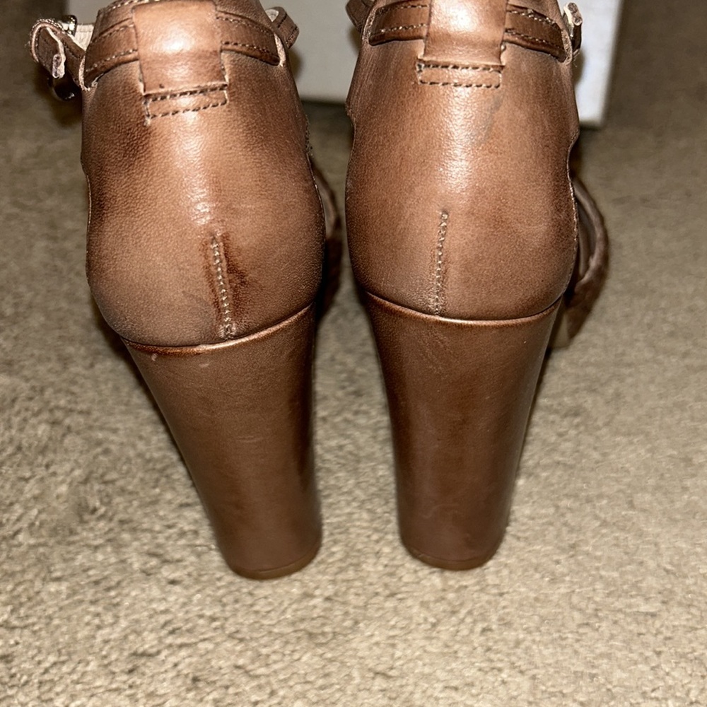 LIU-JO Italian Brown Woven Leather Platform sandal size 38 - Picture 4 of 8